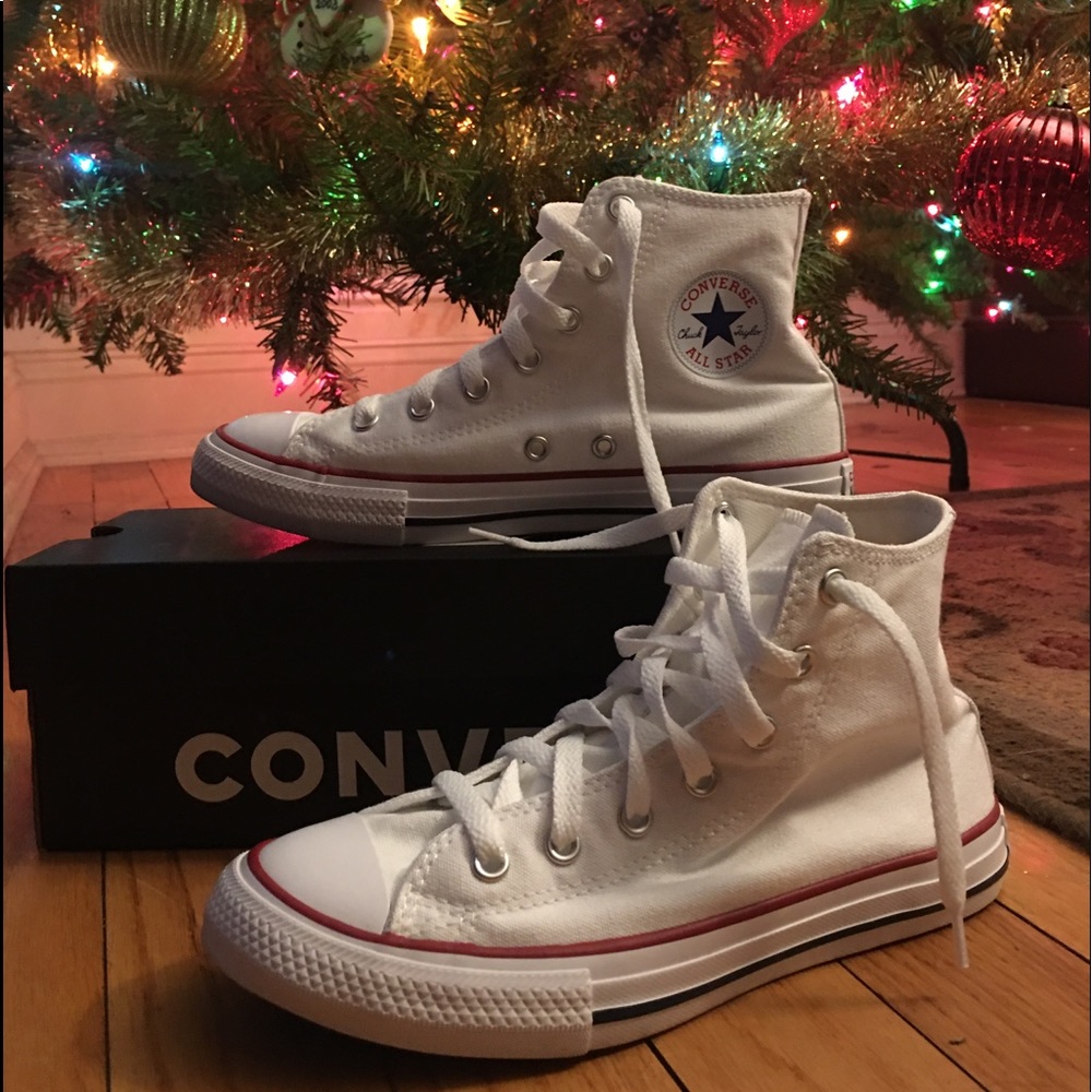 New white converse high tops